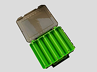 Двухсторонняя коробка для воблеров L 21х18х5 см (Зелёная)