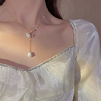 Ожерелье с подвеской Белая роза