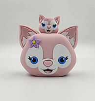 Захисний чохол кейс для блока ЗП iPhone iPad 18/20W + захист кабелю Котик Pink, фото 4