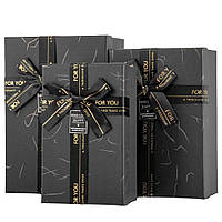 Набор из 3-х подарочных коробок "Феерия эмоций" цвет чёрный (плотный картон) 23х16х9,5 см