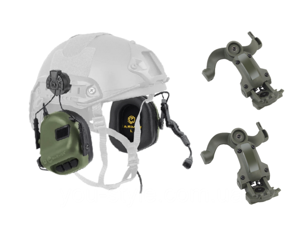 Активні навушники Earmor M32H MOD3 + кріплення чебурашки олива