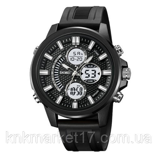 Чоловічий кварцовий цифровий годинник Skmei 2235BKWT Black-White, фото 1