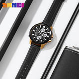 Чоловічий кварцовий цифровий годинник Skmei 2235BKGDWT Black-Gold-White, фото 3