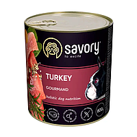 Консервированый влажный корм для собак Savory Dog Gourmand с индейкой 800г