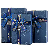Набор из 3-х подарочных коробок "Феерия эмоций" цвет синий (плотный картон) 23х16х9,5 см