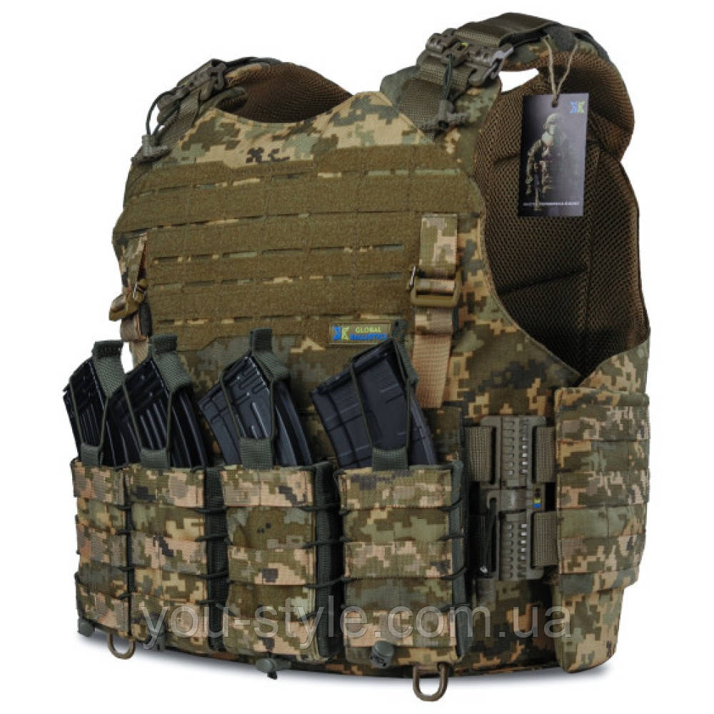 Плитоноска WARMOR gen.4 мультикам + 4 підсумки. IBV 25х30 ,27х35 піксель