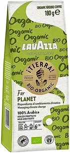 Кава мелена арабіка Lavazza Tierra Bio-Organic, 180г Італія, традиційного італійського обсмажування