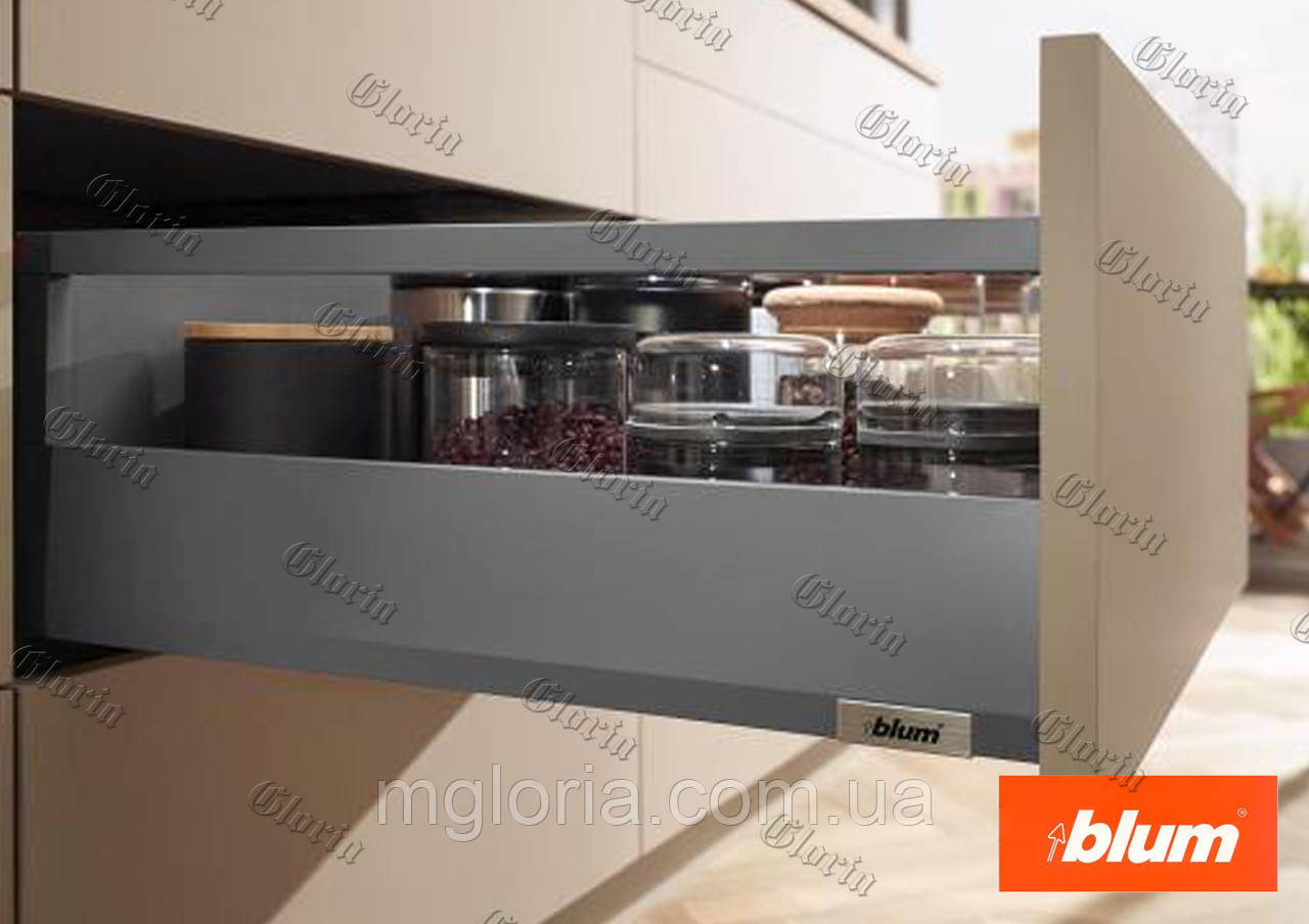 Merivobox сірий оріон з високим фасадом, царга M із релінгом