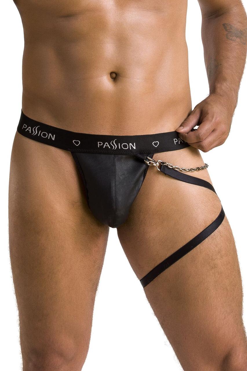Чоловічі трусики танга із підв'язкою Passion 058 Thong Bill Black, S/M, L/XL, XXL/XXXL
