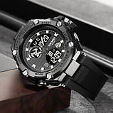 Чоловічий кварцовий цифровий годинник Skmei 2119SI Silver, фото 2