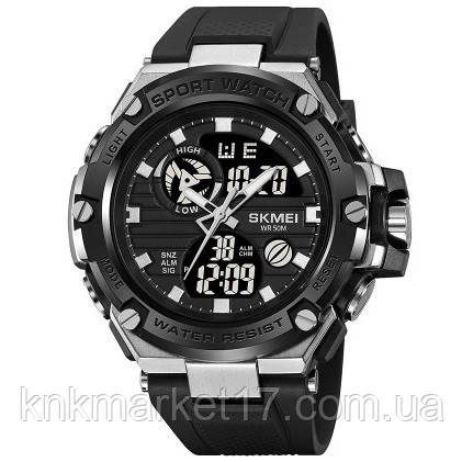 Чоловічий кварцовий цифровий годинник Skmei 2119SI Silver, фото 1