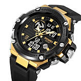 Чоловічий кварцовий цифровий годинник Skmei 2119BKGD Black - Gold, фото 4