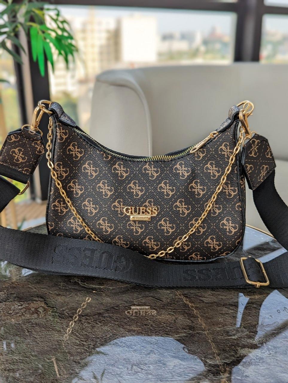 Сумка женская Guess багет коричневая Гесс (ID#2036555016), цена: 756 ...