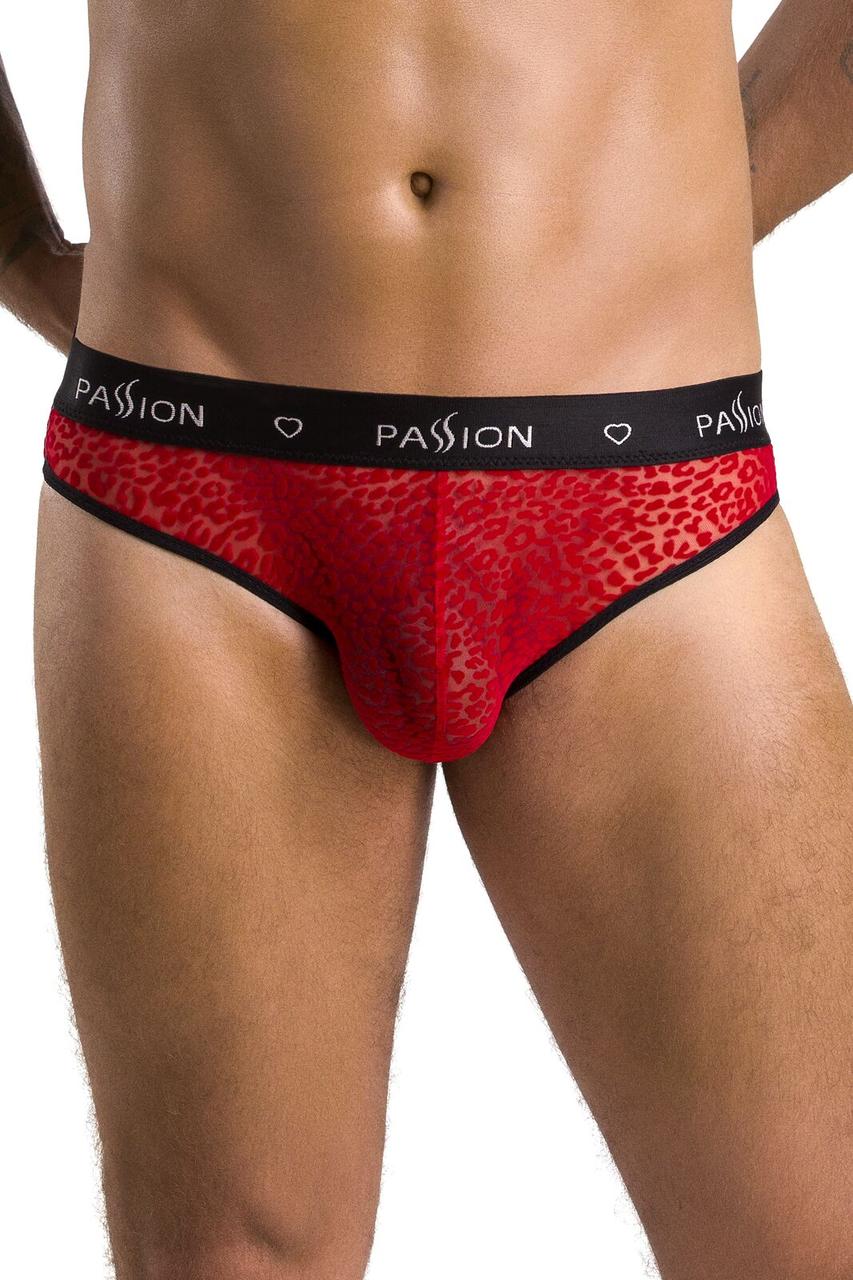 Чоловічі напівпрозорі труси Passion 031 Slip Mike Red, S/M, L/XL, XXL/XXXL, фото 1