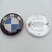 Емблема BMW 74 мм синій карбон на багажник