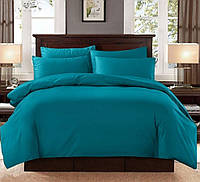 Полуторный однотонный комплект постельного белья Бирюзовый синий зеленый бязь голд люкс Виталина 150х220