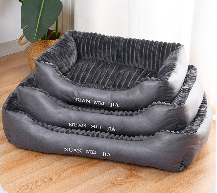 Оксамитовий лежак для собак Pet Style "Nuan" Сірий 50х40х20 см