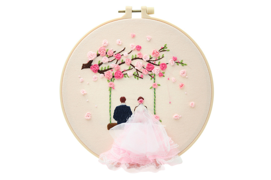 Набір для вишивання гладдю 3D "Весілля", КТ-2212012, 20 см (з п'яльцями), фото 1