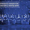Гірлянда штора сніжинки синя 3х0.9 м 145 LED святкова новорічна з фігурками, гірлянди завіса, фото 7