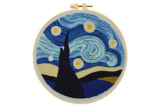 Набір для килимової вишивки "Зоряна ніч", KT-92803, 20 см (з п'яльцями)