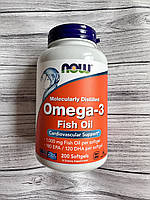 NOW Omega 3 fish oil, омега 200капсул