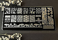 Пластина для стемпинга Designer professional металлическая размер 12*6 Африка пальмы слон жираф