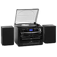 Ретро проигрыватель виниловых пластинок Auna 388-DAB+ Макс. 20 Вт, виниловая кассета для компакт-дисков BT FM/