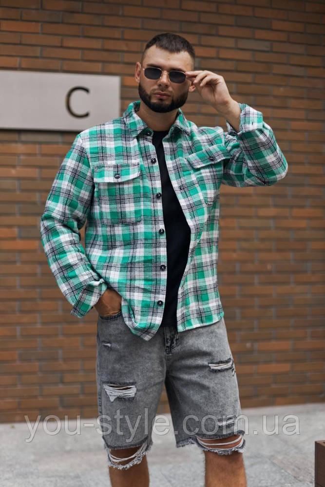 Сорочка в зелену клітку