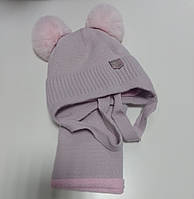 Дитяча зимова шапка для дівчинки з хомутом
