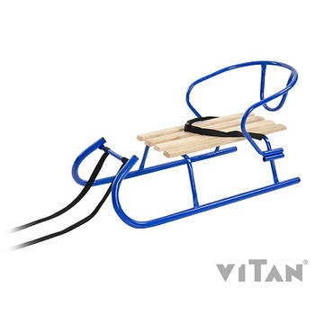 Санки "Овен" синій + спинка 2см з кольоровою планкою 2130007 G-Rich