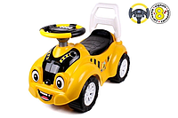 Детская каталка Автомобиль для прогулок с звуковым сигналом ТехноК Желтый 6689