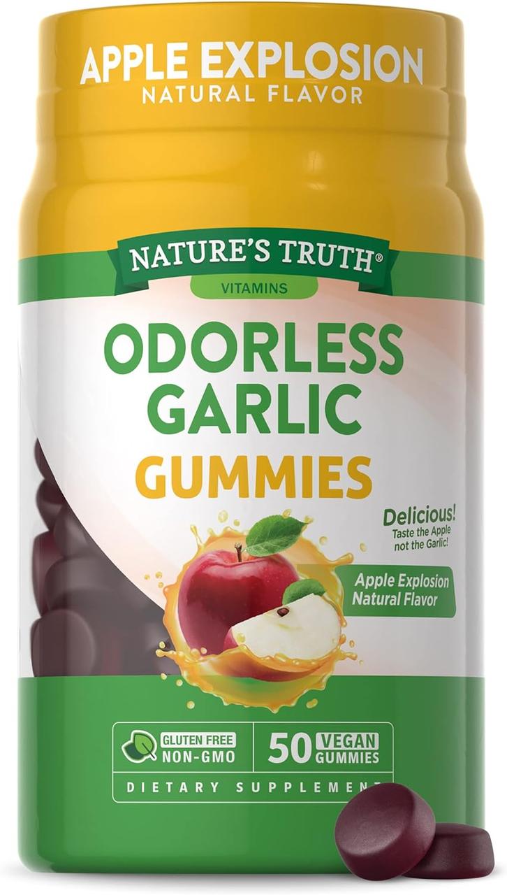 Odorless Garlic (Apple Explosion), 50 Vegan Gummies, фото 1