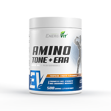 Комплексні амінокислоти EnergiVit AminoTone + EAA 500 g Тропічні фрукти