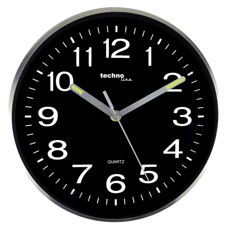 Годинник Кухонний Кварцовий Настінний для дому Technoline WT7620 Black/Silver (WT7620) Німеччина, фото 1