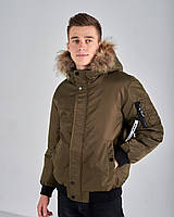 Чоловіча зимова куртка, кавового кольору.