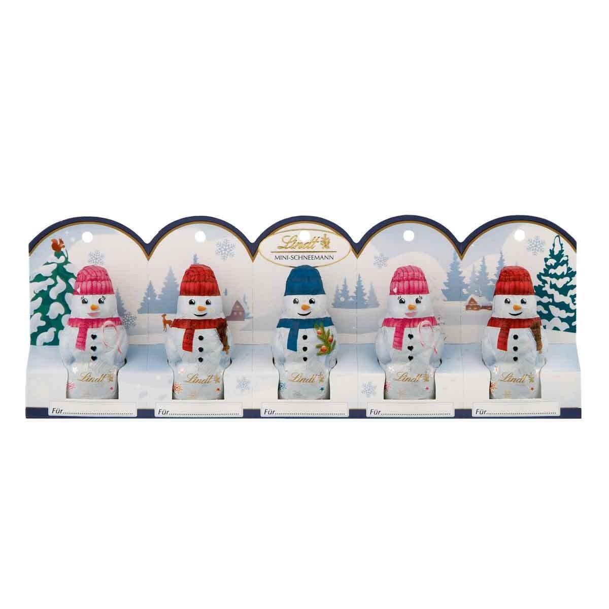 Подарунковий набір Lindt Mini Snowmen Milk Chocolate Figures 50g