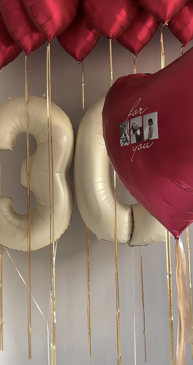 Сет з цифрами та великим 90 см серцем, фото 1