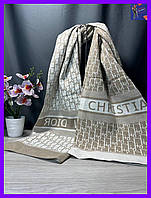Качественный теплый двухсторонний шарф 170*65! Женский шарф Christian Dior!