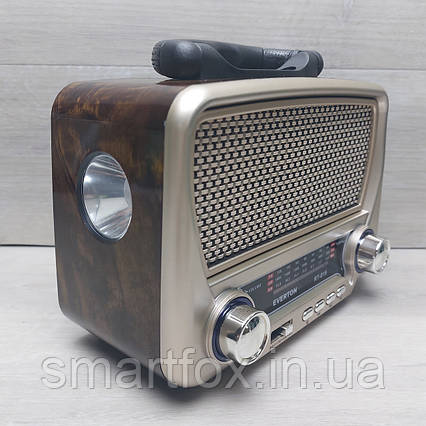 Радіоприймач з USB Everton RT-819 + ліхтарик +соняна батарея, фото 1