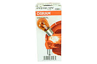 Лампа накаливания 12v PY21W BAU15s одноконтактная оранжевая смещенный центр OSRAM