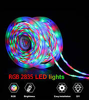 Светодиодная лента USB RGB 5 м c пультом, управление с телефона