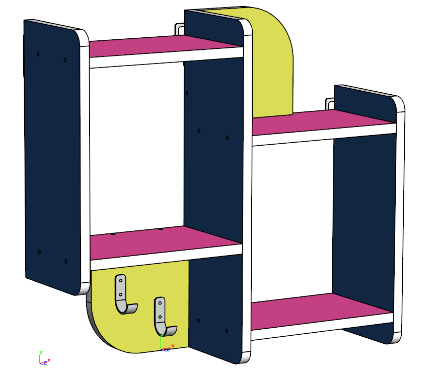 Настінна полиця з гачками ST-172, фото 1