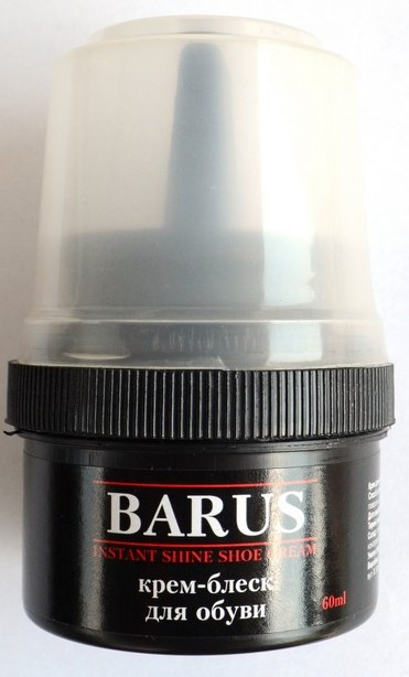 Крем-фарба з губкою для взуття Barus, чорний, 60мл