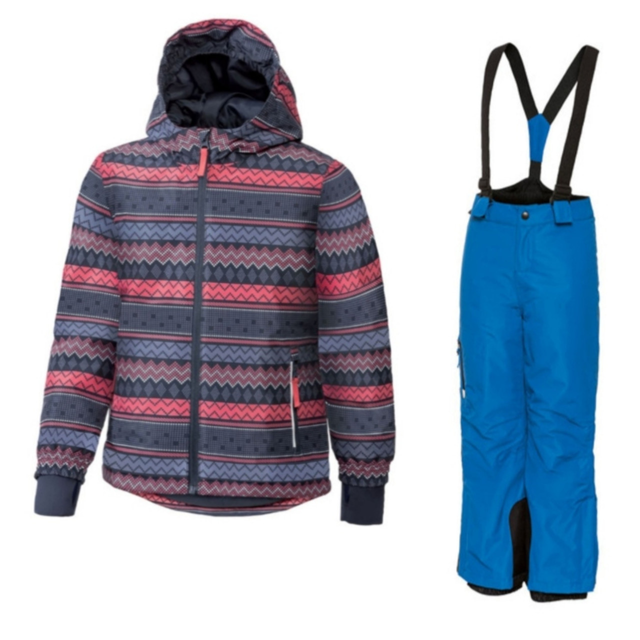 Лижний костюм для дівчинки (різнобарвна куртка і сині штани) Crivit 134/140см, фото 1