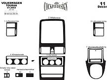 Накладки на панель Карбон для Volkswagen Touran 2003-2010 рр, фото 4
