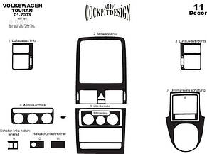 Накладки на панель Титан для Volkswagen Touran 2003-2010 рр, фото 3