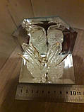 Статуетка-серветниця на дзеркальній підставці "Лебеді", скло, фото 3