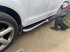Бокові пороги Tayga (2 шт. Алюміній) для Ауди Q7 2005-2015 рр, фото 3
