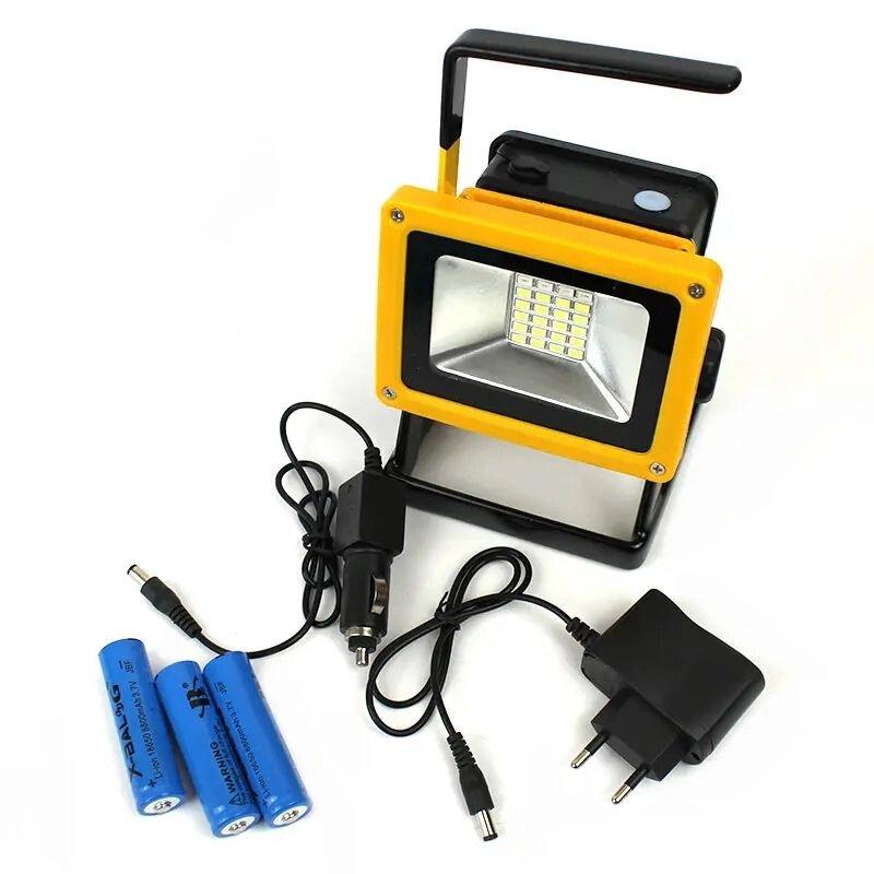 Ліхтар переносний прожектор №204, 100 Вт дві зарядки, три акумулятори