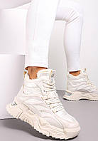 Зимние женские теплые кроссовки на плюшевой подкладке Белый искусственный меx размер 36 - 40